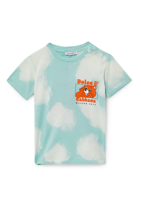 Teddy Bear Cloud-Print Cotton T-shirt